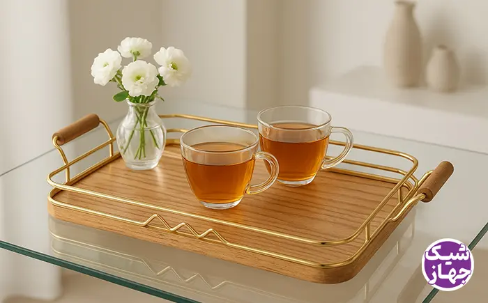 سینی مستطیل بی.وی.کی مدل کاریزما طلایی کد VK411942