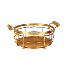 B.V.K. round fruit basket, Charisma Golden model, code VK411125