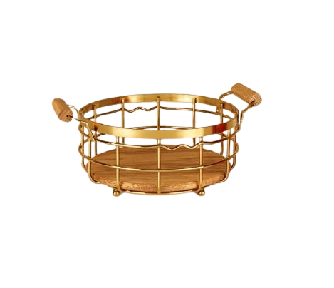 B.V.K. round fruit basket, Charisma Golden model, code VK411125