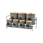 ست جای ادویه 8 پارچه بی.وی.کی مدل درب چوب T کد 863215