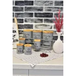 ست جای ادویه 8 پارچه بی.وی.کی مدل درب چوب T_K کد 863415