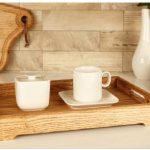 سینی مستطیل چوبی بی.وی.کی مدل کاریزما طلایی کد VK415533