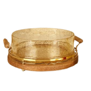 کاسه سالاد خوری چوبی بی.وی.کی مدل کاریزما طلایی کد VK412520