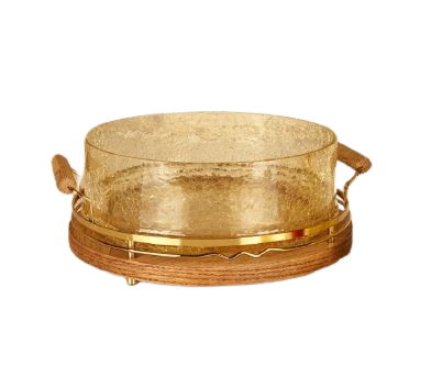 کاسه سالاد خوری چوبی بی.وی.کی مدل کاریزما طلایی کد VK412520