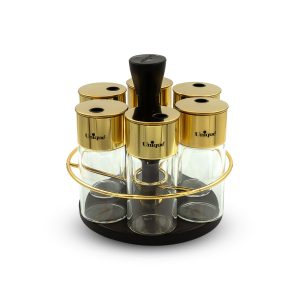 ست جا ادویه ای گردان استیل گرد 6 عددی یونیک مدل UN-1640