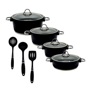 سرویس قابلمه یونیک مونیخ مشکی 11 پارچه UN-7622